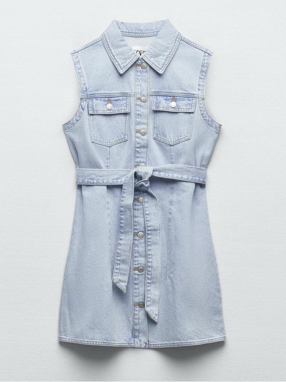 Zara Belted Denim Dress